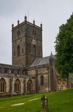 St Davids Cathedral Pembrokeshire Wales UKの写真素材