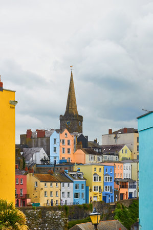 Colorful homes in a beautiful little town.の写真素材