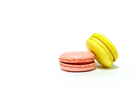 macaroons on white backgroundの写真素材