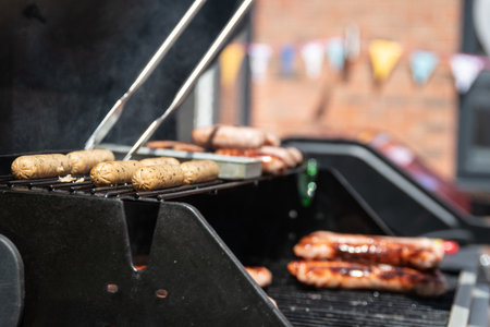 Outdoor barbecue at summer party.の写真素材