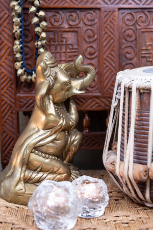 Tabla - Indian classical drums in an ornate, traditional setting.