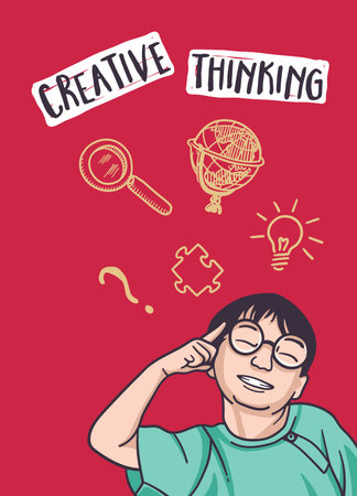 Concept illustration for kids creative thinkingのイラスト素材