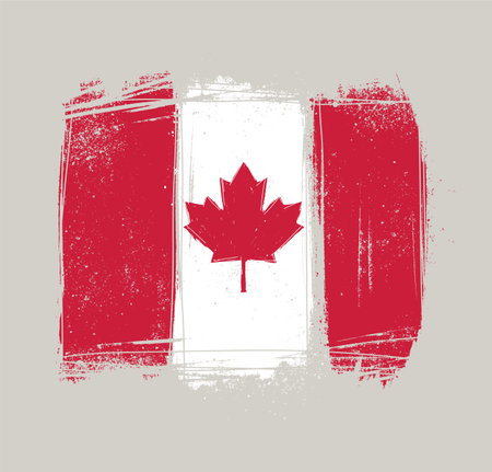 Canadian grunge flag vector illustrationのイラスト素材