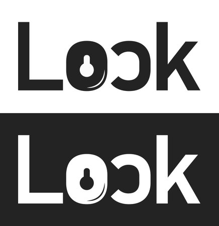 Vector logo writing with an illustration of a padlock insideのイラスト素材