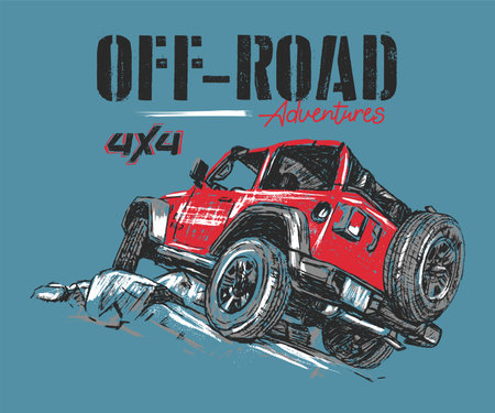 Off road adventure car vector illustrationのイラスト素材