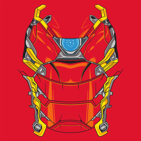 Abstract jersey illustration template. Red, yellow, blue and gray dominant colorのイラスト素材