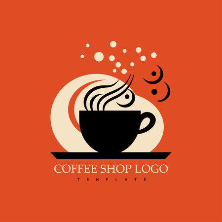Minimalist coffee shop vector logoのイラスト素材