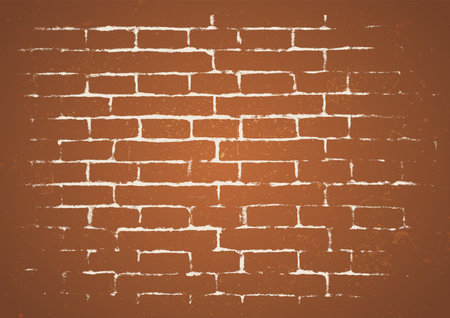 Orange brick wall. Grunge background. Vector illustrationのイラスト素材