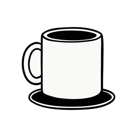Doodle style illustration of a hot cup of coffee, perfect for a relaxed and casual design.のイラスト素材