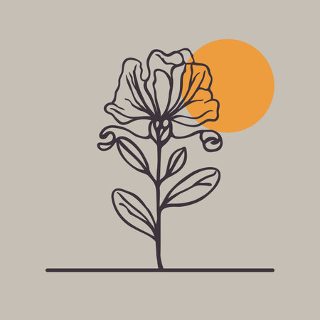 Elegant floral illustration with a minimalist design aesthetic. Perfect for adding a touch of nature to your projects.のイラスト素材