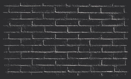 Grungy textured black and white brick wall background.のイラスト素材