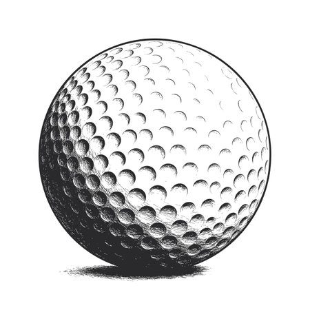 Engraved style golf ball graphic.のイラスト素材
