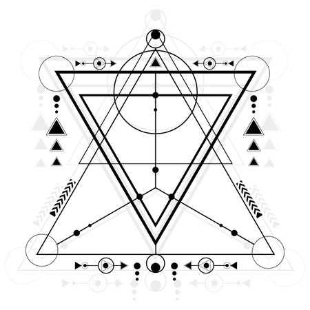 Modern sacred geometry on lite background, can be used in your design, the art of tattooing, the design, corporate identity, as a poster or a badgeのイラスト素材