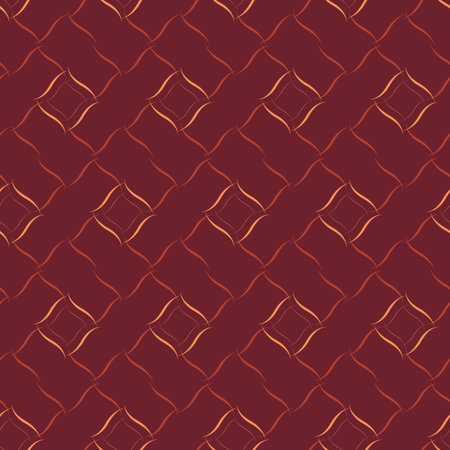 Seamless vector geometric pattern based on Arabic ornament in dark red colors for fabric, textile, or wallpaper designのイラスト素材