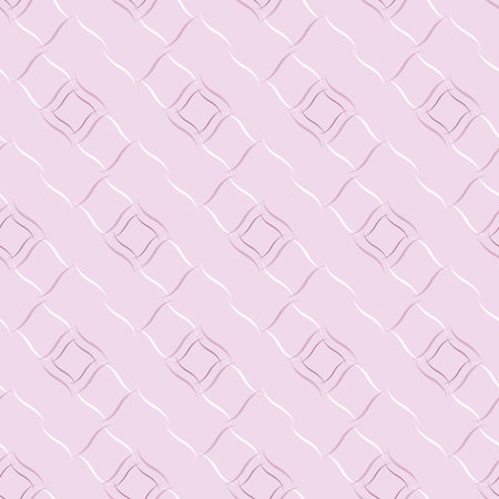 Seamless vector geometric pattern based on Arabic ornament in pastel baby-pink colors on light background for fabric, textile, or wallpaper designのイラスト素材