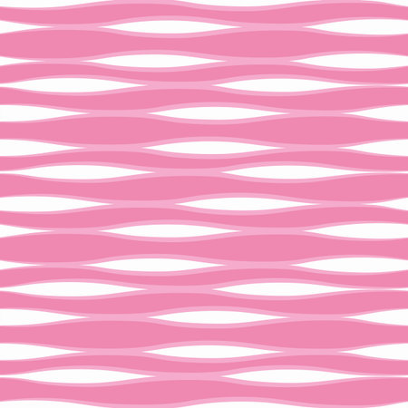 Seamless vector abstract pattern with mosaic waves in pastel pink and white colors. Endless wavy background for fabric, textile, or wallpaper designのイラスト素材