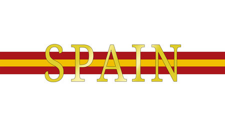spain, the colors of the spanish flag behind the text - spain - graphic illustration.の写真素材