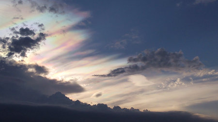 rainbow beam color on skyの素材
