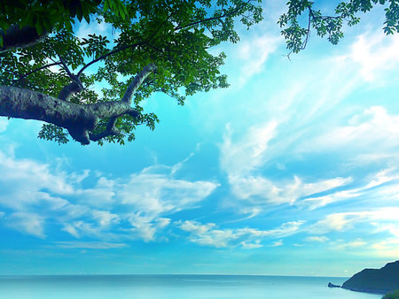 Sea and sky in soft styleの写真素材
