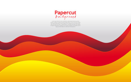red white modern abstract background design. Abstract red and yellow wavy background with copy space. Vector illustrationのイラスト素材
