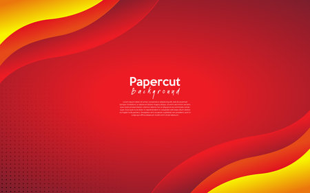 red modern abstract background design. Abstract background with red and yellow wavy line. Vector illustration.のイラスト素材