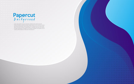 blue modern abstract background design. Blue abstract background with wavy lines and copy space. Vector illustrationのイラスト素材