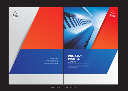 corporate company profile, annual report cover. Corporate business annual report cover, brochure or flyer design templateのイラスト素材