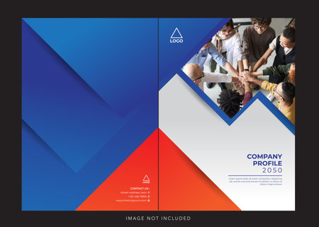 corporate company profile, annual report cover. Corporate business annual report cover, brochure or flyer design templateのイラスト素材