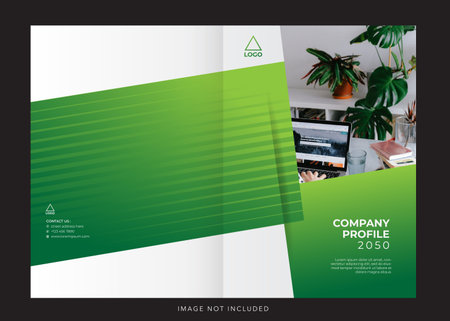 corporate company profile, annual report cover. Green Brochure design template. Corporate business annual report, catalog, magazine or booklet layout.のイラスト素材