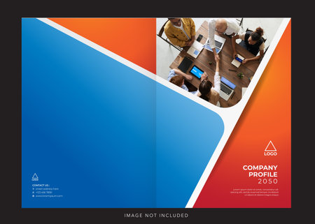 corporate company profile, annual report cover. Corporate Business Identity Corporate Book Cover Design Mock-Up Template Conceptのイラスト素材