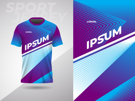 blue abstract sports jersey football soccer racing gaming motocross cycling running. Soccer jersey template for sportswear. T-shirt designのイラスト素材