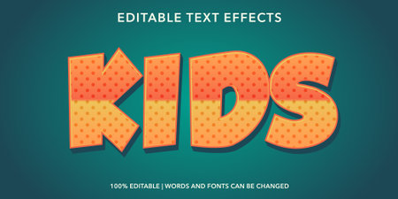 Editable text effect - KIDS 3d style vector template.のイラスト素材
