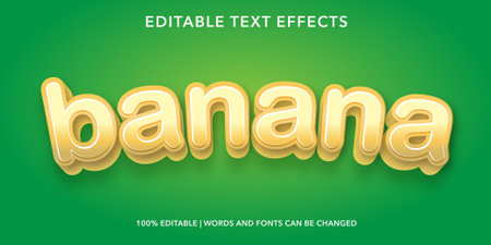 Banana text effect, 3d style editable text effect.のイラスト素材
