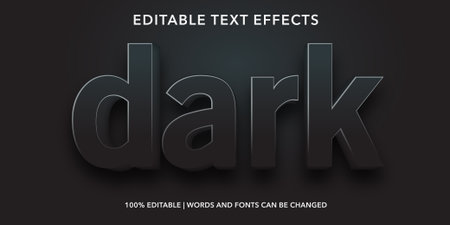 Editable text effect - Dark 3d vector editable text effectのイラスト素材