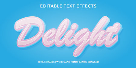 Editable text effect - Delight vector editable text effectのイラスト素材