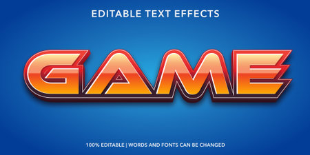 Game text effect, cartoon style editable text effect. Graphic design templateのイラスト素材