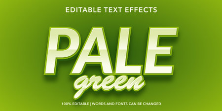 Pale Green 3d Text Style Effect. Graphic Design Element.