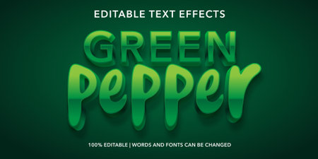 Green Pepper Text Style Effect. Editable Text Style Effect. Graphic Design Element.のイラスト素材