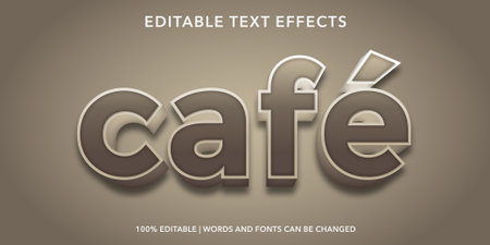 Cafe text effect, Editable Text Style Effect - Graphic Design Elementのイラスト素材
