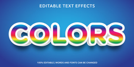 Color text effect, Editable text style effect - Graphic Design Elementのイラスト素材
