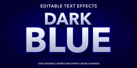 dark blue Editable text effect. Vector illustration.のイラスト素材