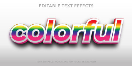 Colourful Text in Rainbow Style. Editable Text Style Effectのイラスト素材