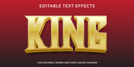 Editable text effect - King of Text style 3d vector template.のイラスト素材