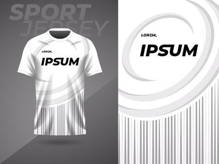 white gray sports jersey football and soccer, jersey racing, gaming, motocross, cycling, running. Soccer jersey template for football kit or sports uniform. Vector illustrationのイラスト素材