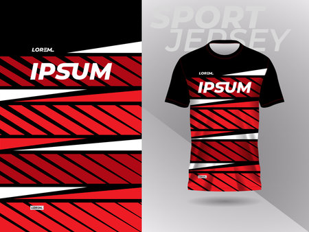 red black shirt sport jersey mockup template design for soccer, football, racing, gaming, motocross, cycling, and runningのイラスト素材
