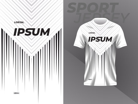 Soccer jersey template for football kit or sport uniform. T-shirt mockup for soccer kit. black and white jersey mockup template design for sport shirtのイラスト素材
