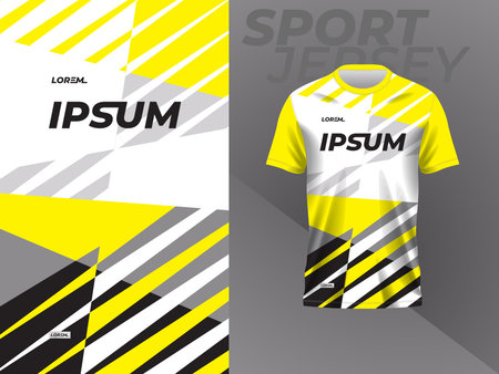 Soccer jersey template for sportswear. Yellow and black colors. black and yellow jersey mockup template design for sport uniformのイラスト素材