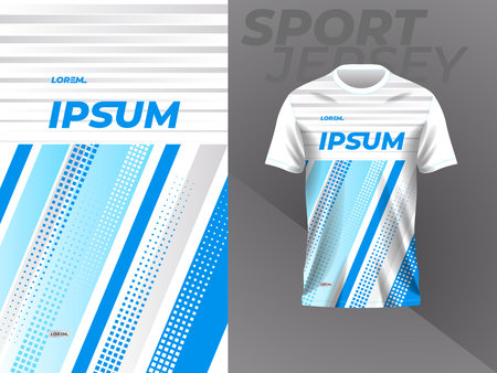 Soccer jersey template design with blue and white pattern. Football jersey concept. blue jersey for sport shirt mockup template designのイラスト素材