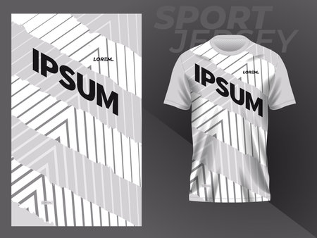 Realistic soccer jersey template for football kit. T-shirt mockup for football club. white jersey mockup template design for sport uniformのイラスト素材