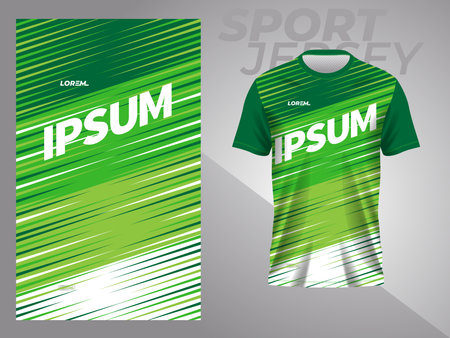 Green sport t-shirt mockup template design, vector illustration. abstract green background and pattern for sport jersey designのイラスト素材